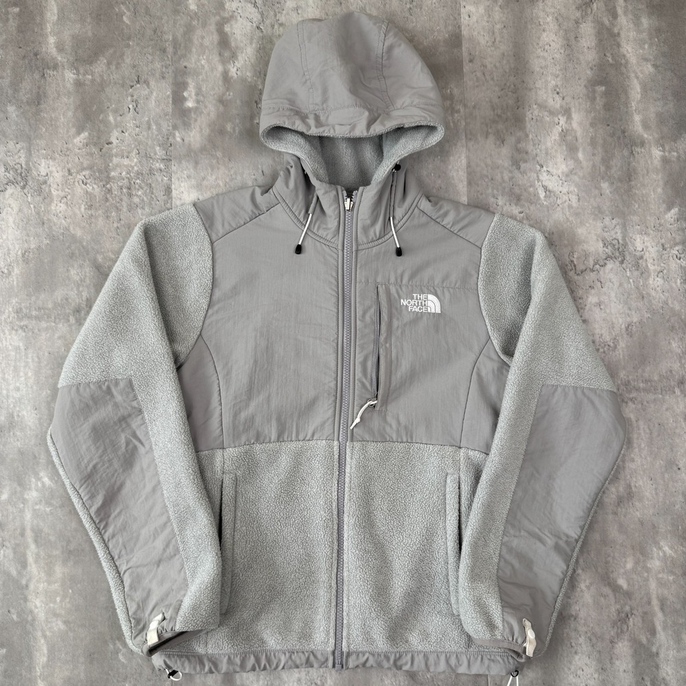The North Face Denali Hoodie Womens Small Gray Full Zip Fleece Jacket